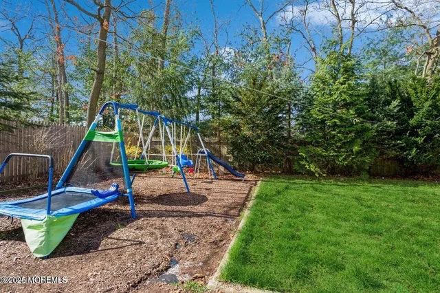 a view of a park with slide