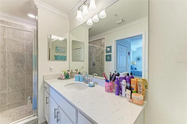 a bathroom with a shower