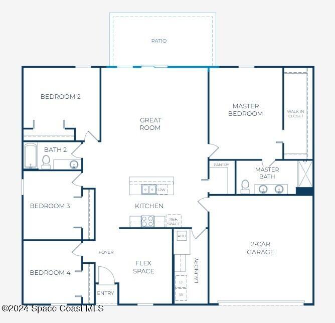 1246 Wakefield Road Southeast Palm Bay, FL 32909 - Photo 23 of 23 2052 Floor Plan with extended patio