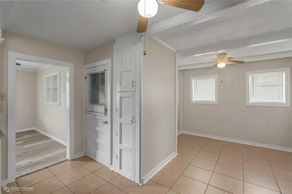 an empty room with a window