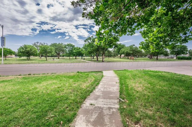 a view of yard with green space