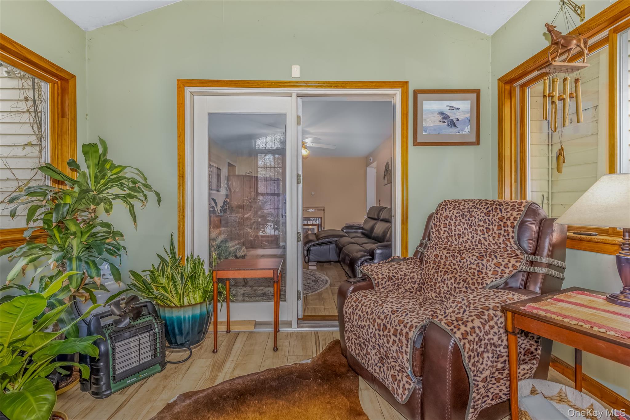 1896 Rte 44 55 Modena, NY 12548 - Photo 31 of 48 Sitting room featuring hardwood / wood-style floors, vaulted ceiling, healthy amount of natural light, and ceiling fan