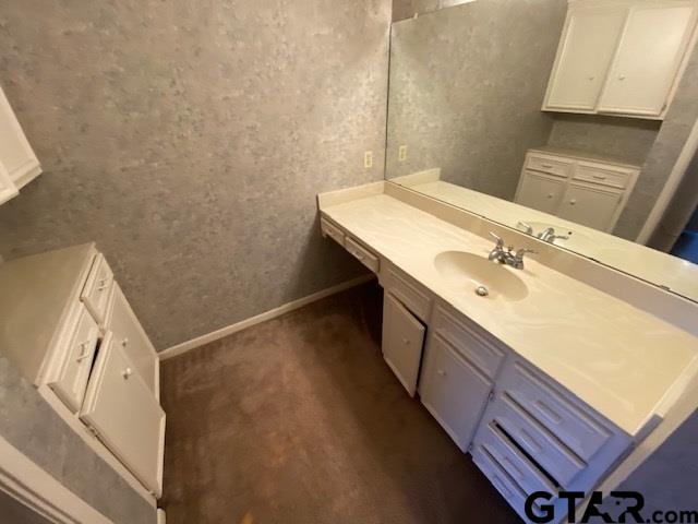 5700 Foxcroft Road Tyler, TX 75703 - Photo 5 of 10 a bathroom with a sink a mirror and vanity