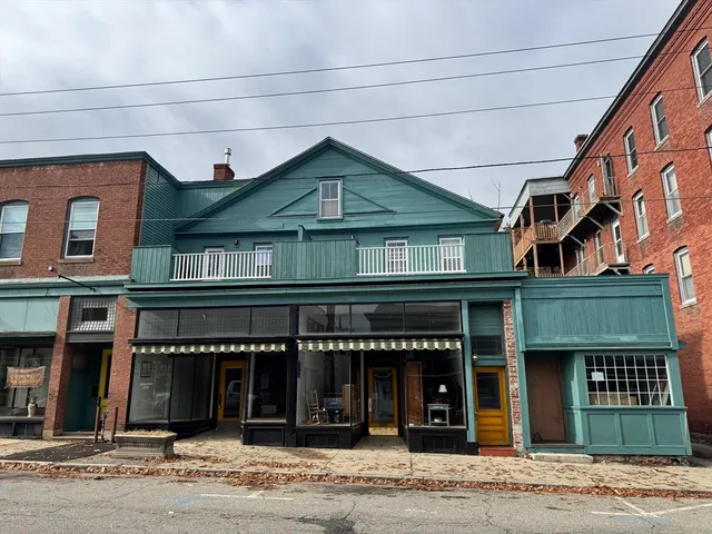a front view of residential houses