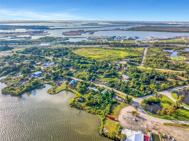 a terrace with a lake view