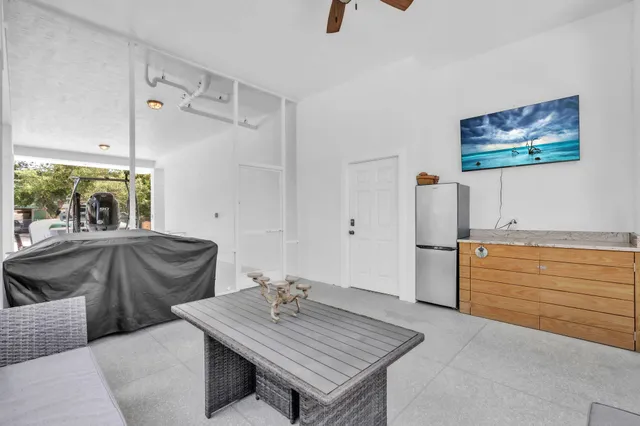 a outdoor space with seating