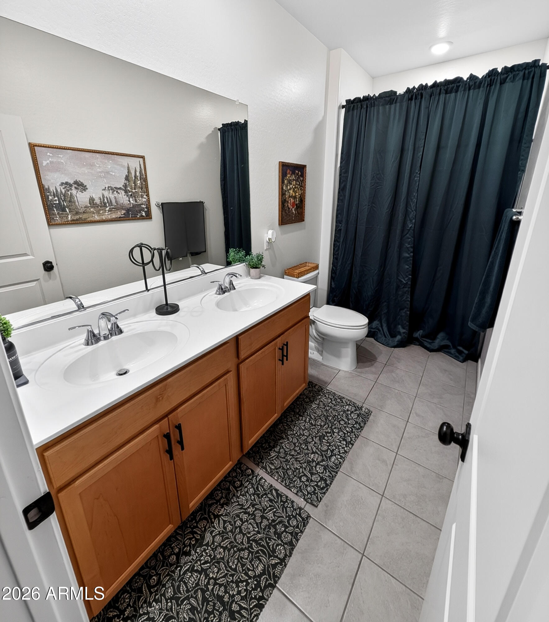 2439 West Pecan Road Phoenix, AZ 85041 - Photo 12 of 38 a bathroom with a sink a toilet and mirror