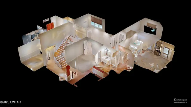 a bed sitting in a bedroom next to a lamp