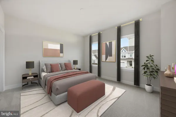 a bedroom with a balcony a bed and a couch