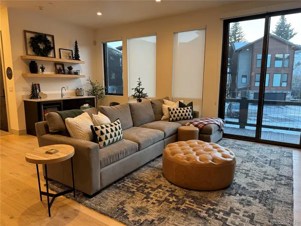 a bedroom with a bed and furniture