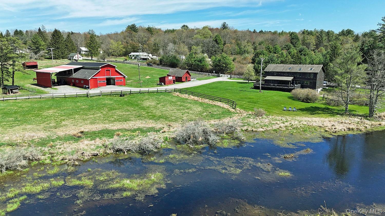 2653 State Rte 55 Bethel, NY 12786 - Photo 1 of 1 Taken from across the neighboring pond: looking back at home and barns.