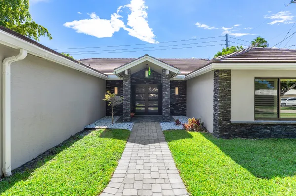 a view of a porch with a patio