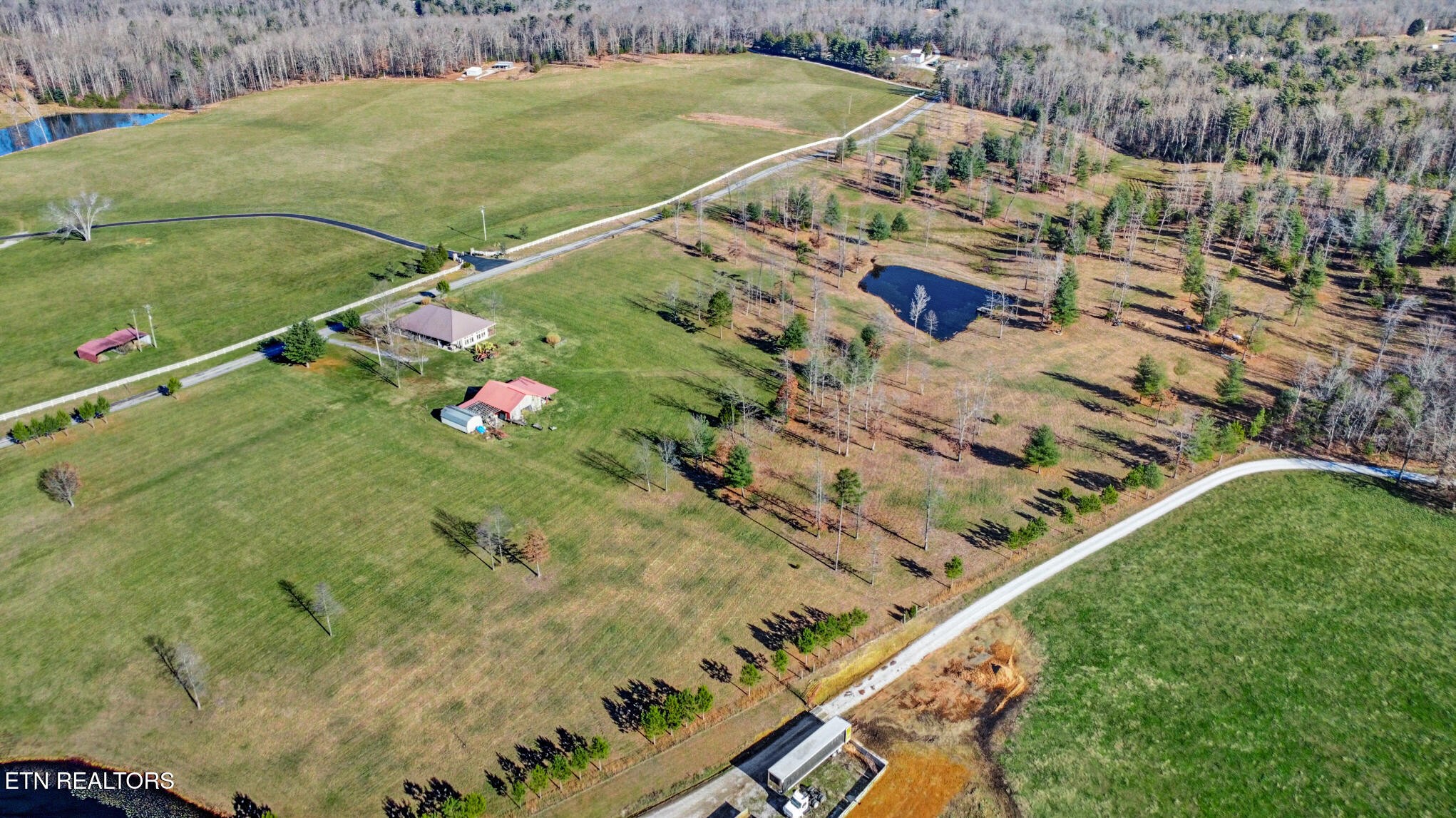 1275 Twin Bridge Road Deer Lodge, TN 37726 - Photo 19 of 47 a view of a tennis ground with large trees