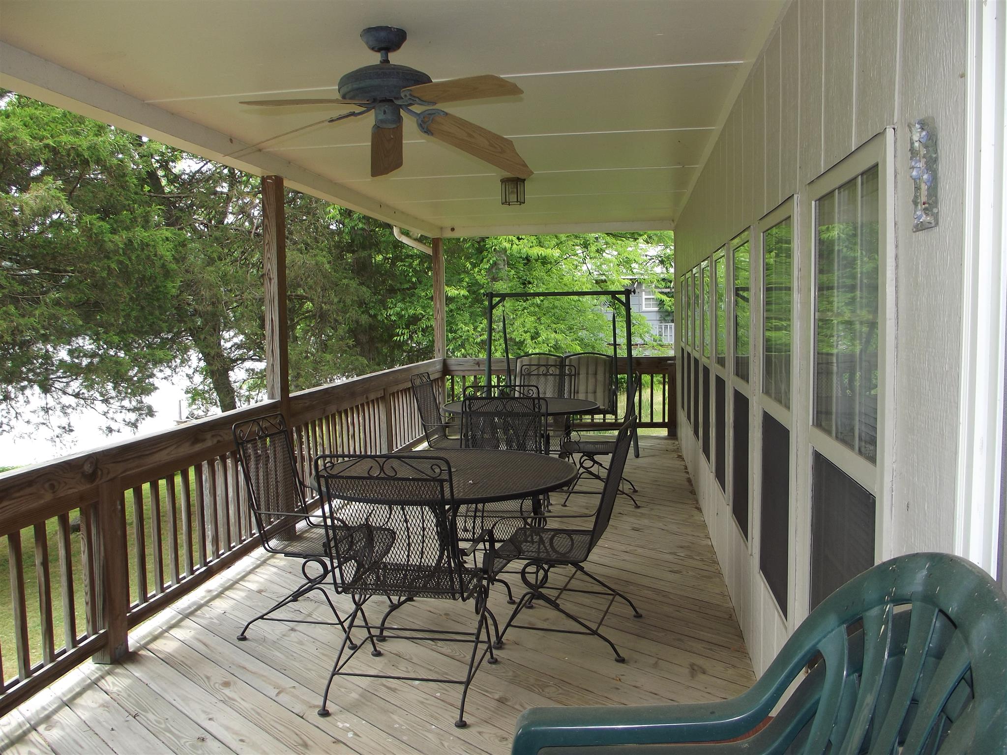 Covered Porch Overlooking The Beautiful Views of Lincoln Lake