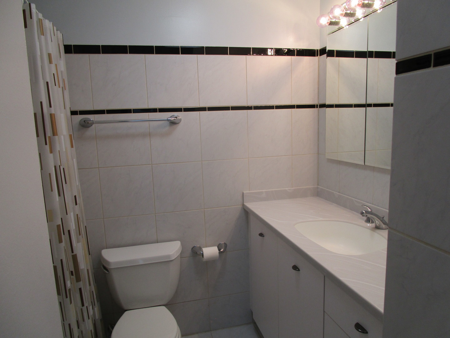 5445 North Sheridan Road, Unit 3311 Chicago, IL 60640 - Photo 15 of 15 a bathroom with a sink toilet and vanity
