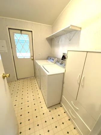 a room with a washer and dryer