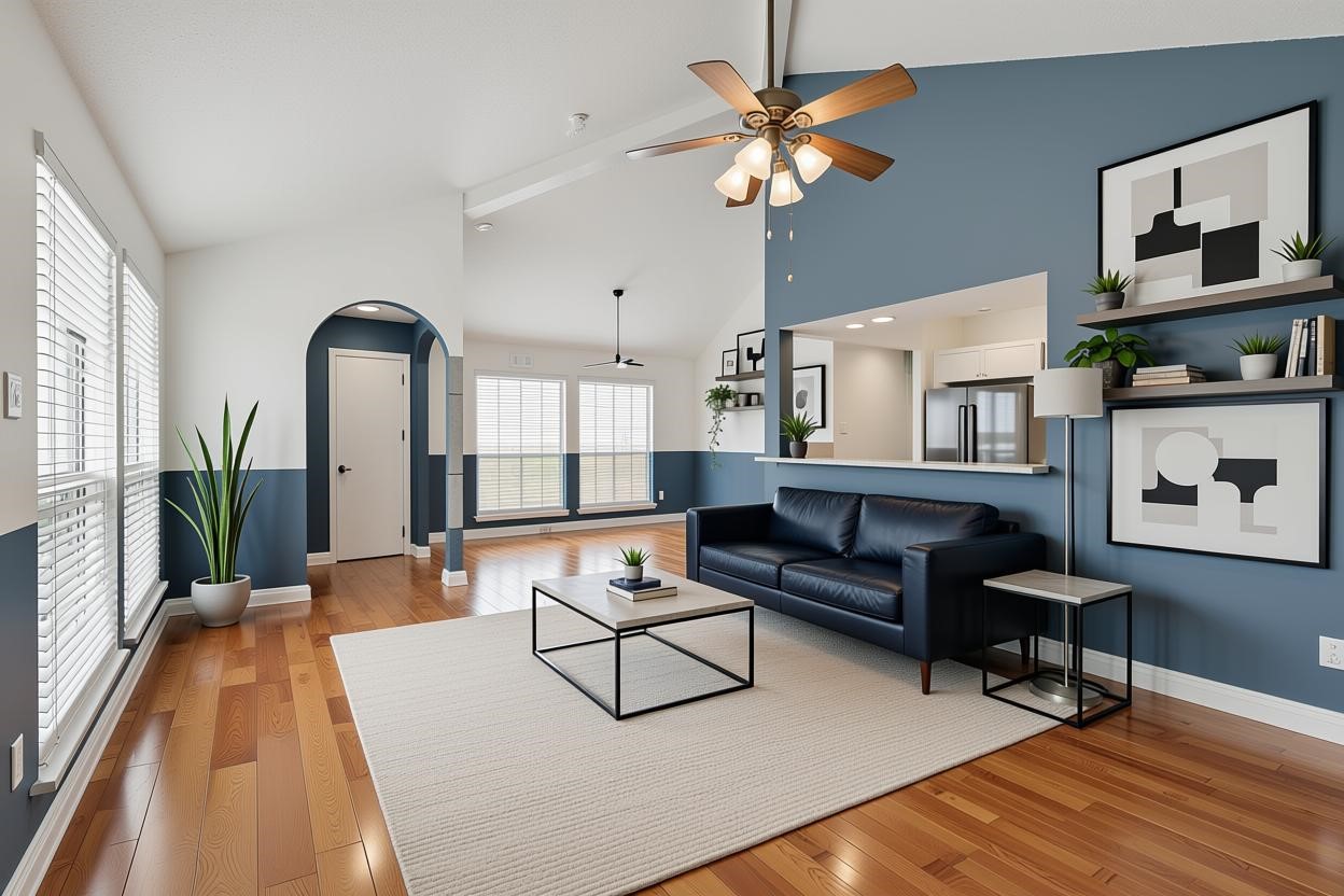 9208 Carousel Lane Houston, TX 77080 - Photo 23 of 31 a living room with furniture and a rug
