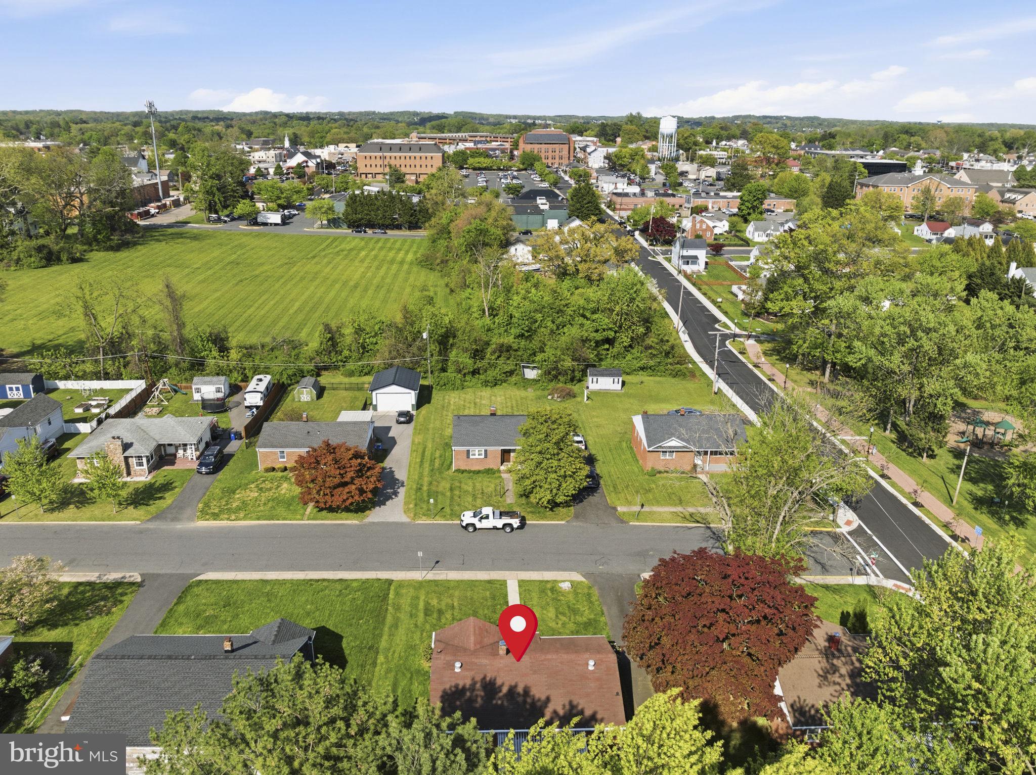 4 Brooks Road Bel Air, MD 21014 - Photo 21 of 21 Drone shot showing proximity to downtown Bel Air