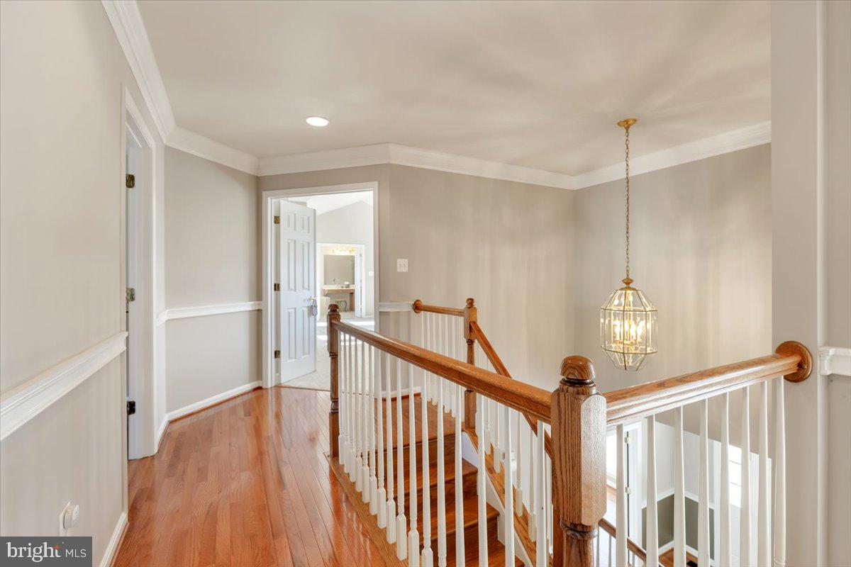 13714 Monet Court Chantilly, VA 20151 - Photo 29 of 58 a view of a hallway with entryway and wooden floor