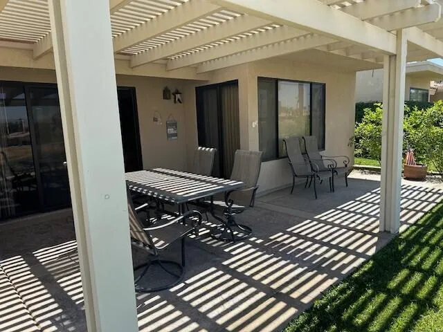 a view of outdoor seating