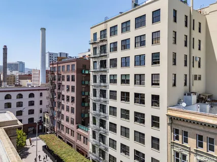 a front view of a multi story building