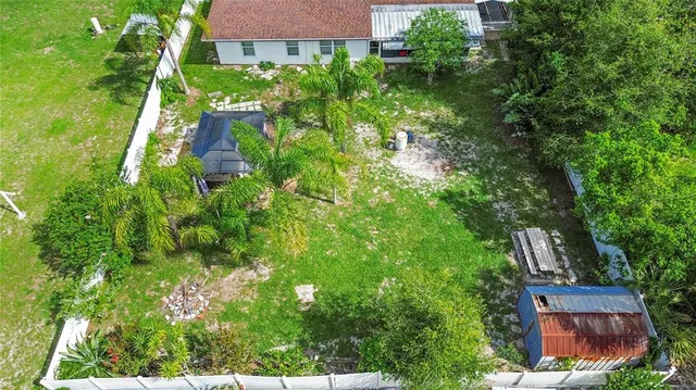an aerial view of a house