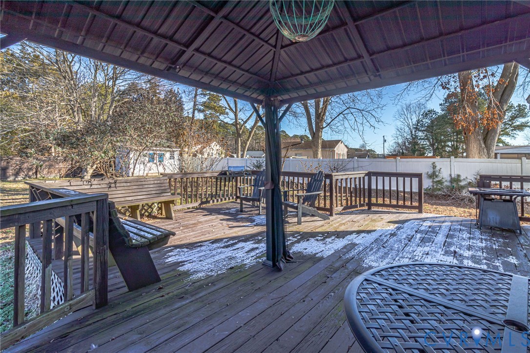 151 Badger Road Deltaville, VA 23043 - Photo 36 of 43 a view of a roof deck with wooden floor