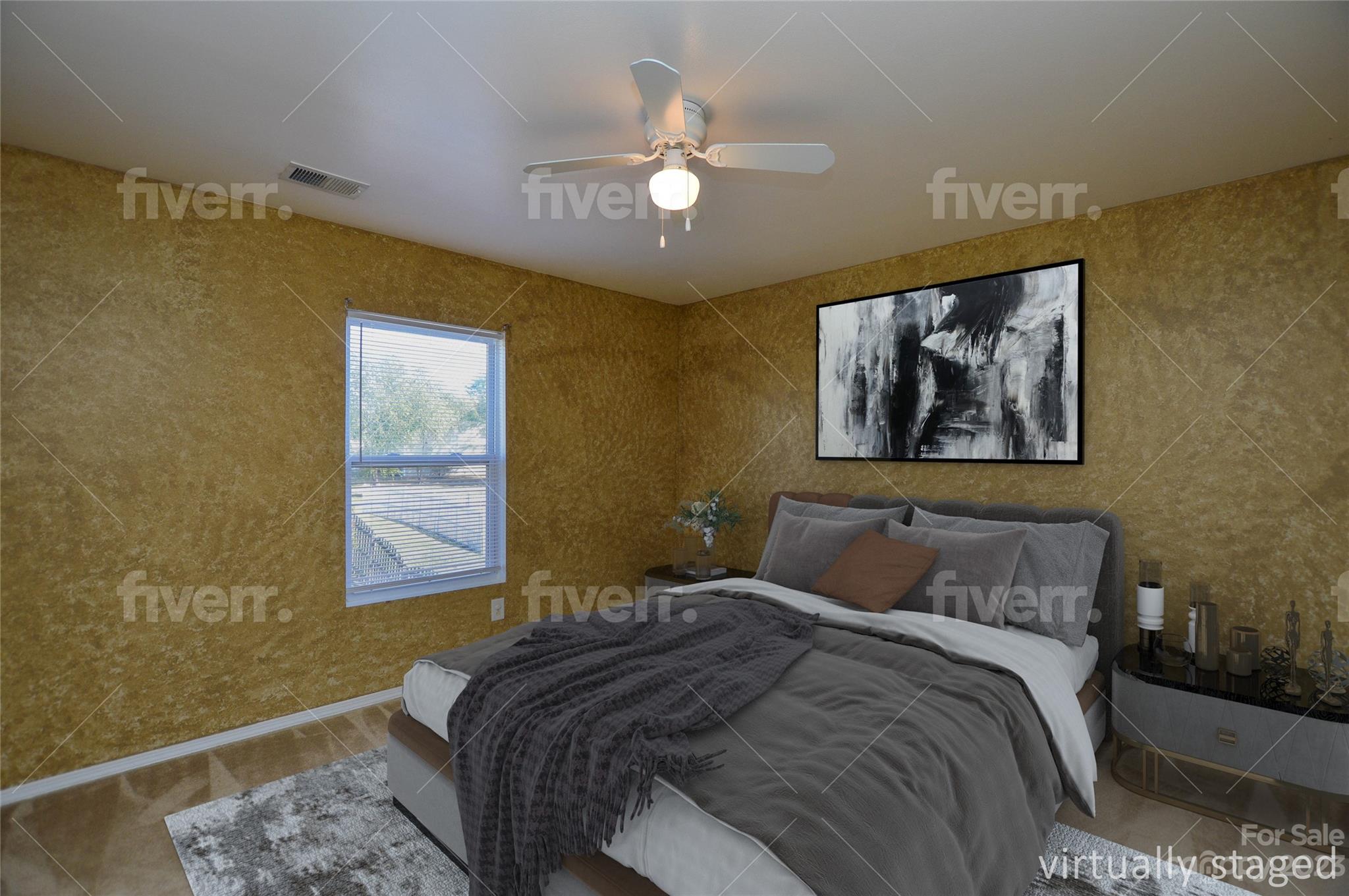 9310 John Russell Road Charlotte, NC 28215 - Photo 23 of 40 a bedroom with a bed and a painting on the wall