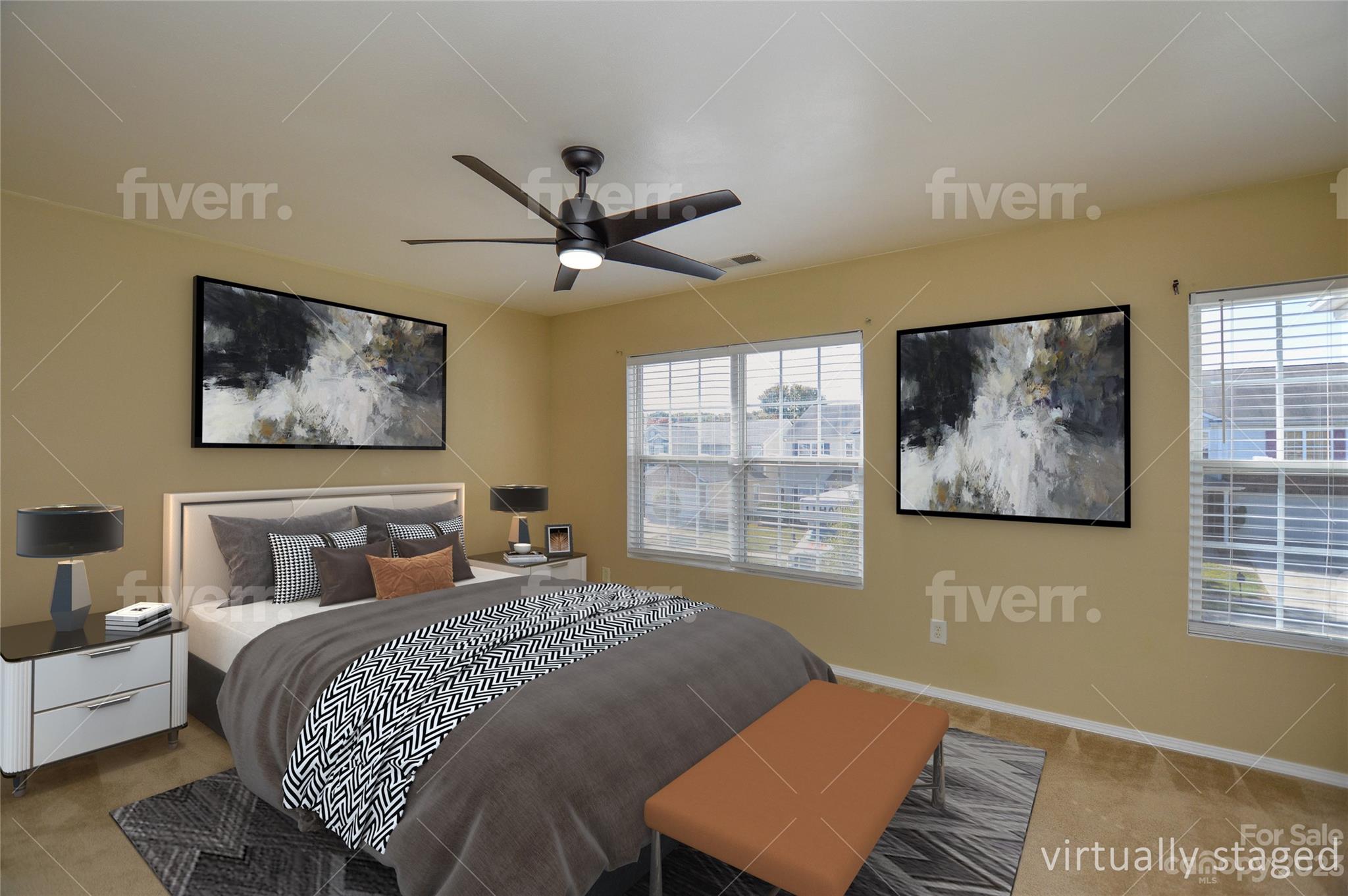 9310 John Russell Road Charlotte, NC 28215 - Photo 25 of 40 a bedroom with a large bed and a window