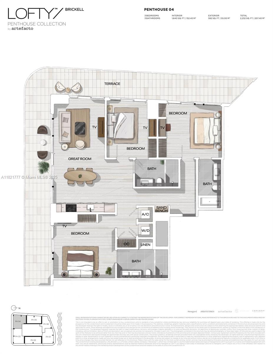 99 Southwest 7th Street, Unit PH3904 Miami, FL 33130 - Photo 6 of 10 a black and white photo of a living room