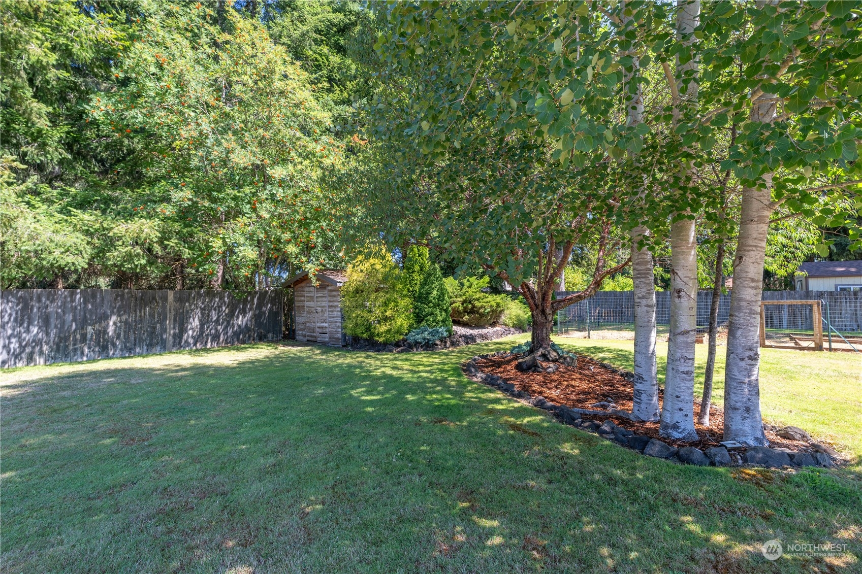 18940 Melon Street Southwest Rochester, WA 98579 - Photo 34 of 39 a view of a backyard with large trees