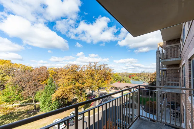 a view of a city from a balcony