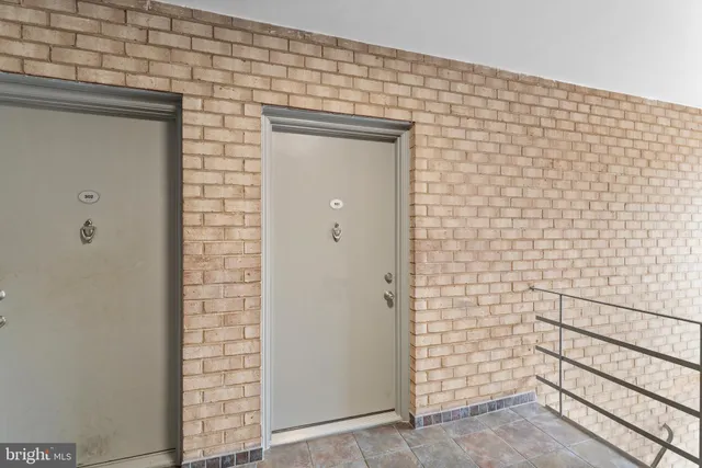 a view of wooden door