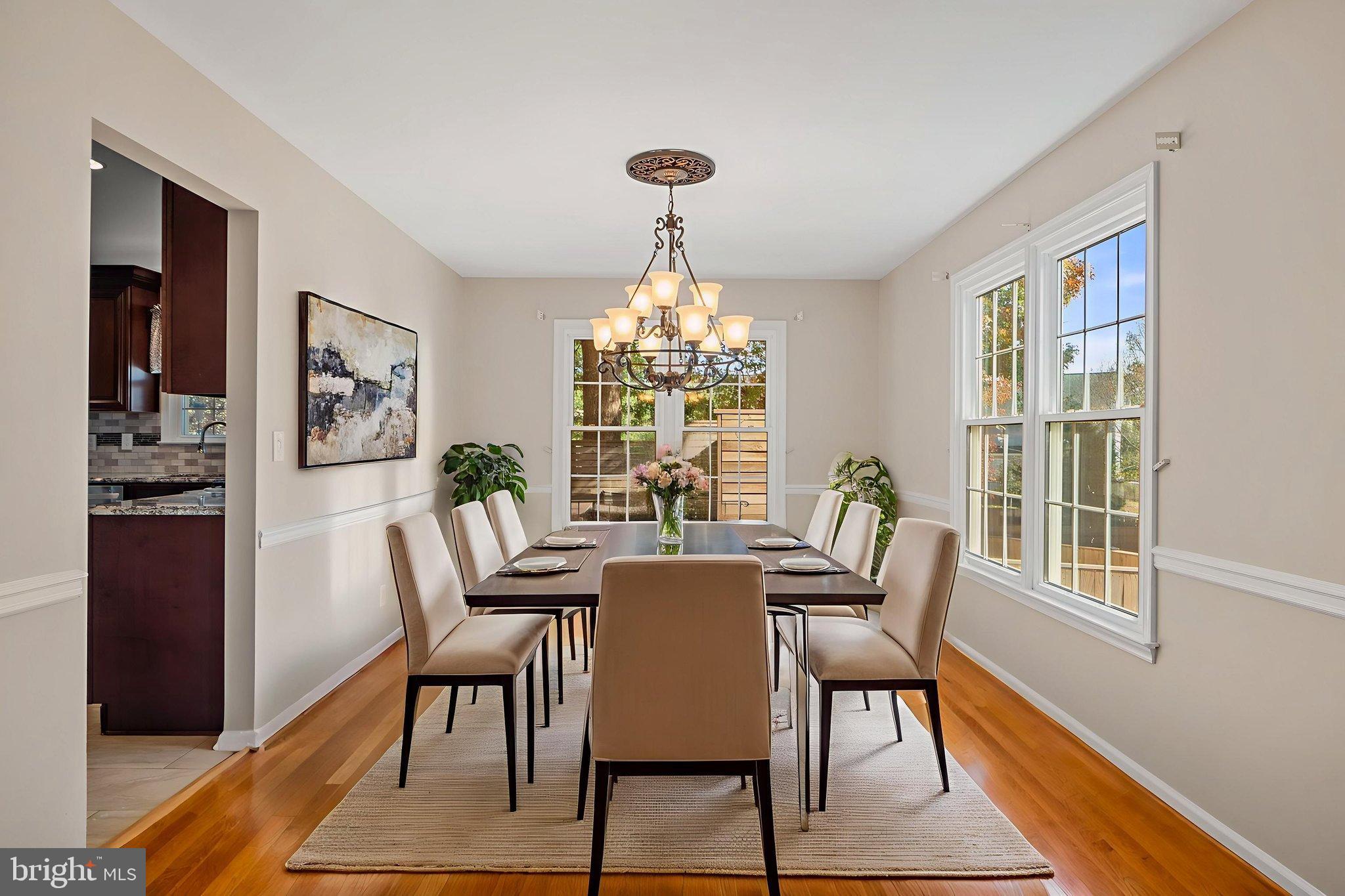 Elegant dining space with natural light.