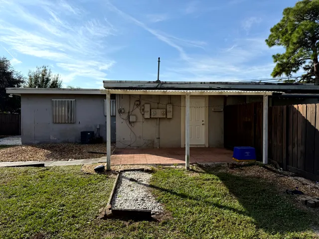 a backyard of a house