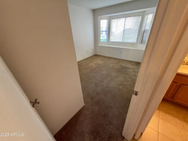 an empty room with a window