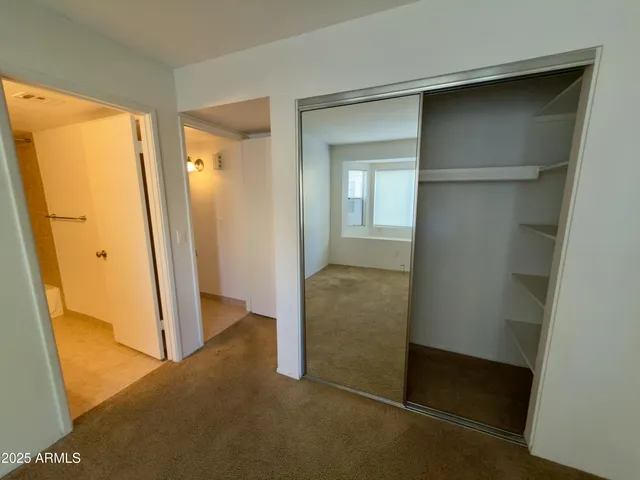 a view of small space with empty racks