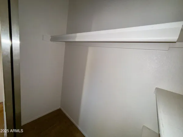 a storage room with empty racks
