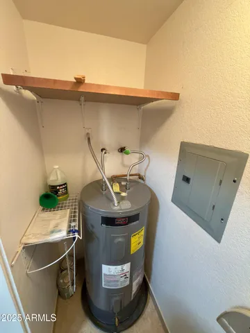 a room with washing machine