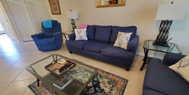 a living room with furniture