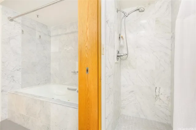 a bathroom with a shower