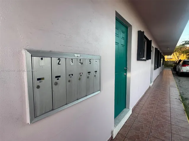 a view of a street with building