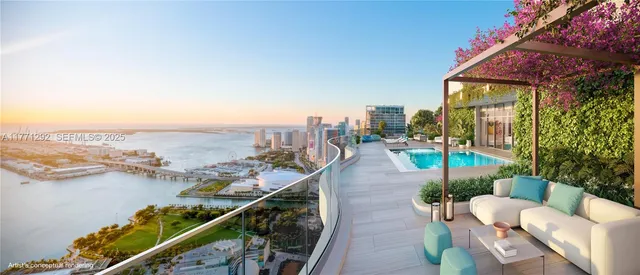 a balcony with city view