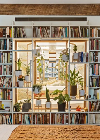 a room with furniture