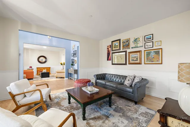 a living room with furniture