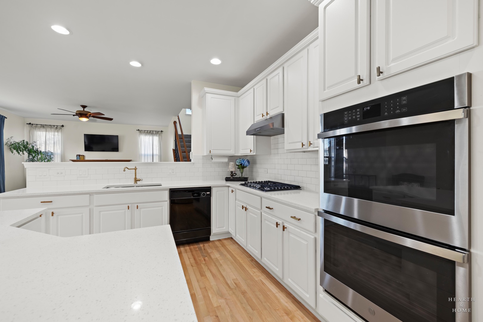 11561 Beacon Avenue Huntley, IL 60142 - Photo 9 of 35 a kitchen with stainless steel appliances granite countertop a stove microwave and cabinets