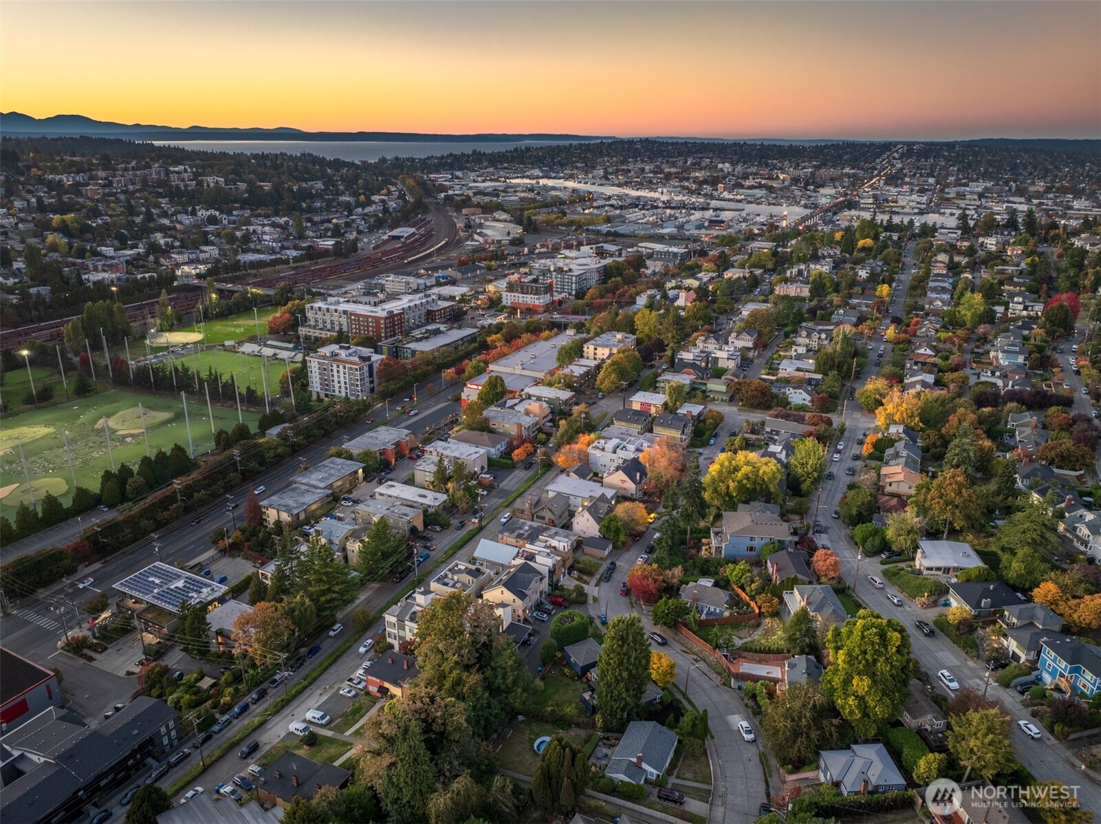 2808 14th Avenue West, Unit B Seattle, WA 98119 - Photo 38 of 39 an aerial view of residential houses with city view