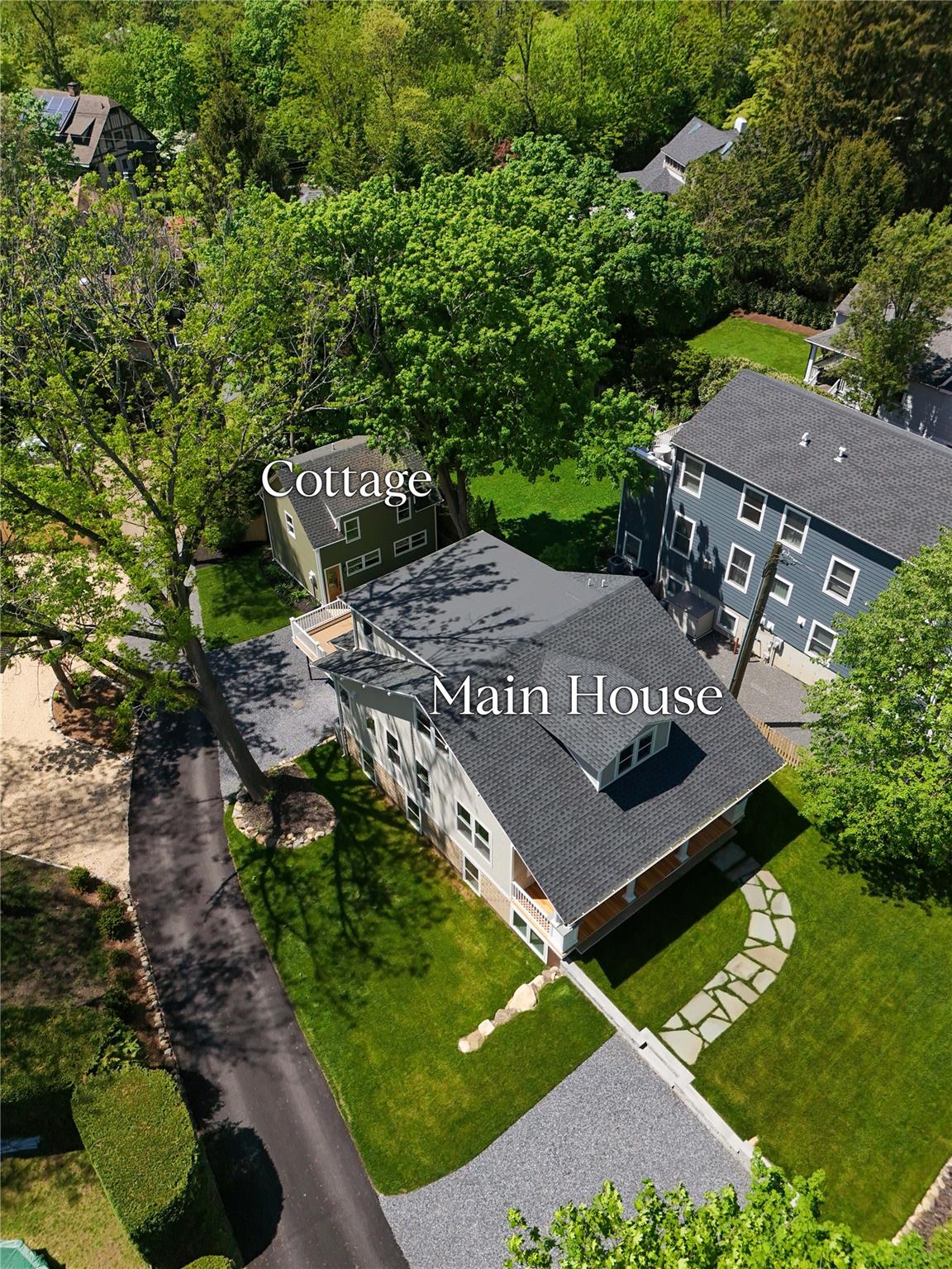 68 Glenlawn Avenue Sea Cliff, NY 11579 - Photo 4 of 49 Drone / aerial view of the two homes on same property