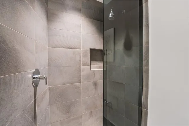 a bathroom with a shower