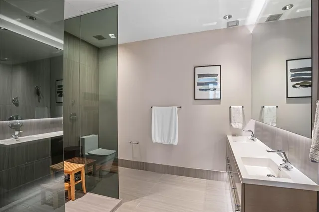 a reading room with table and chair